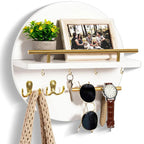 Round Wooden Key Holder Eco-Friendly Wall Organiser