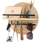 Round Wooden Key Holder Eco-Friendly Wall Organiser