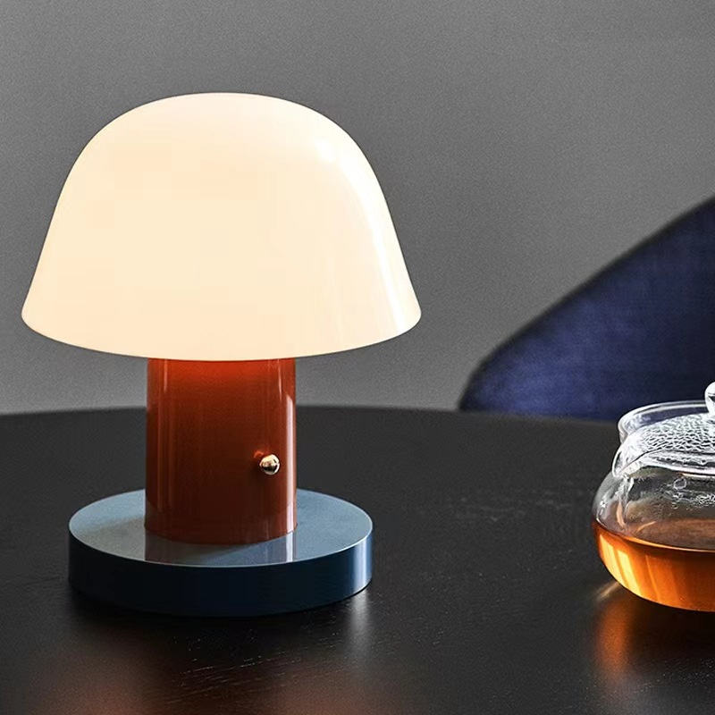 Rechargeable LED Mushroom Table Lamp with Touch Dimming