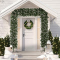8.2ft Snow Frosted Christmas Tree Arch for Doorways Green