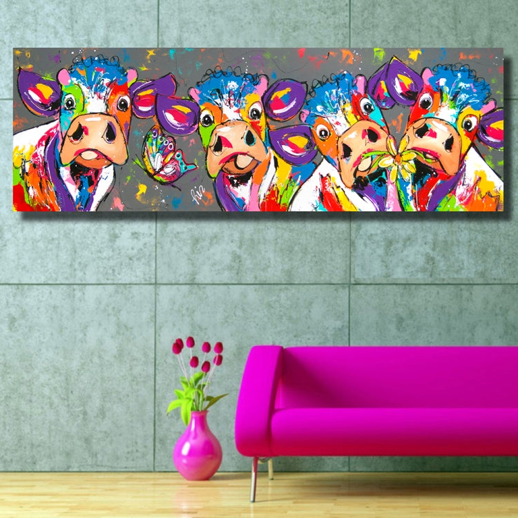 Colourful Cow Canvas Wall Print