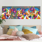 Colourful Cow Canvas Wall Print