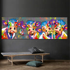Colourful Cow Canvas Wall Print