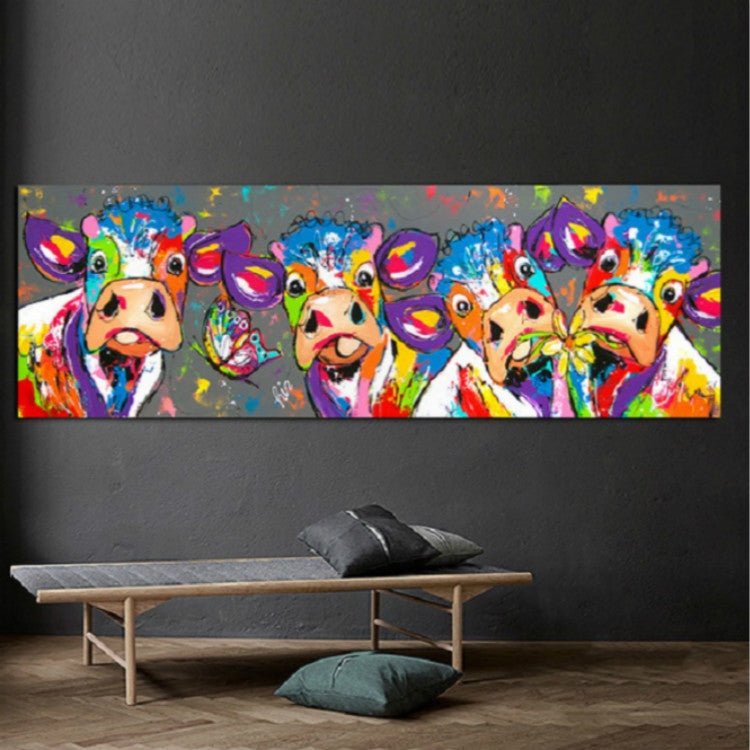 Colourful Cow Canvas Wall Print