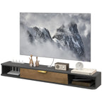 Charcoal Grey Floating TV Cabinet with Cable Management