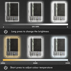 Bluetooth LED Anti-Fog Bathroom Mirror with Demister Pad