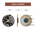 MarbellaTime Round Wooden Wall Clock with Marble Pattern