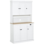 Kitchen Cabinet with Microwave Countertop and Storage Drawer White