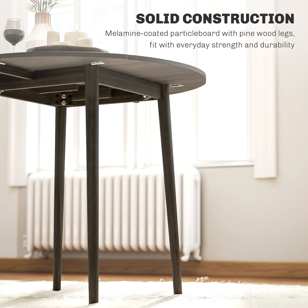 Round Drop Leaf Folding Dining Table for Four