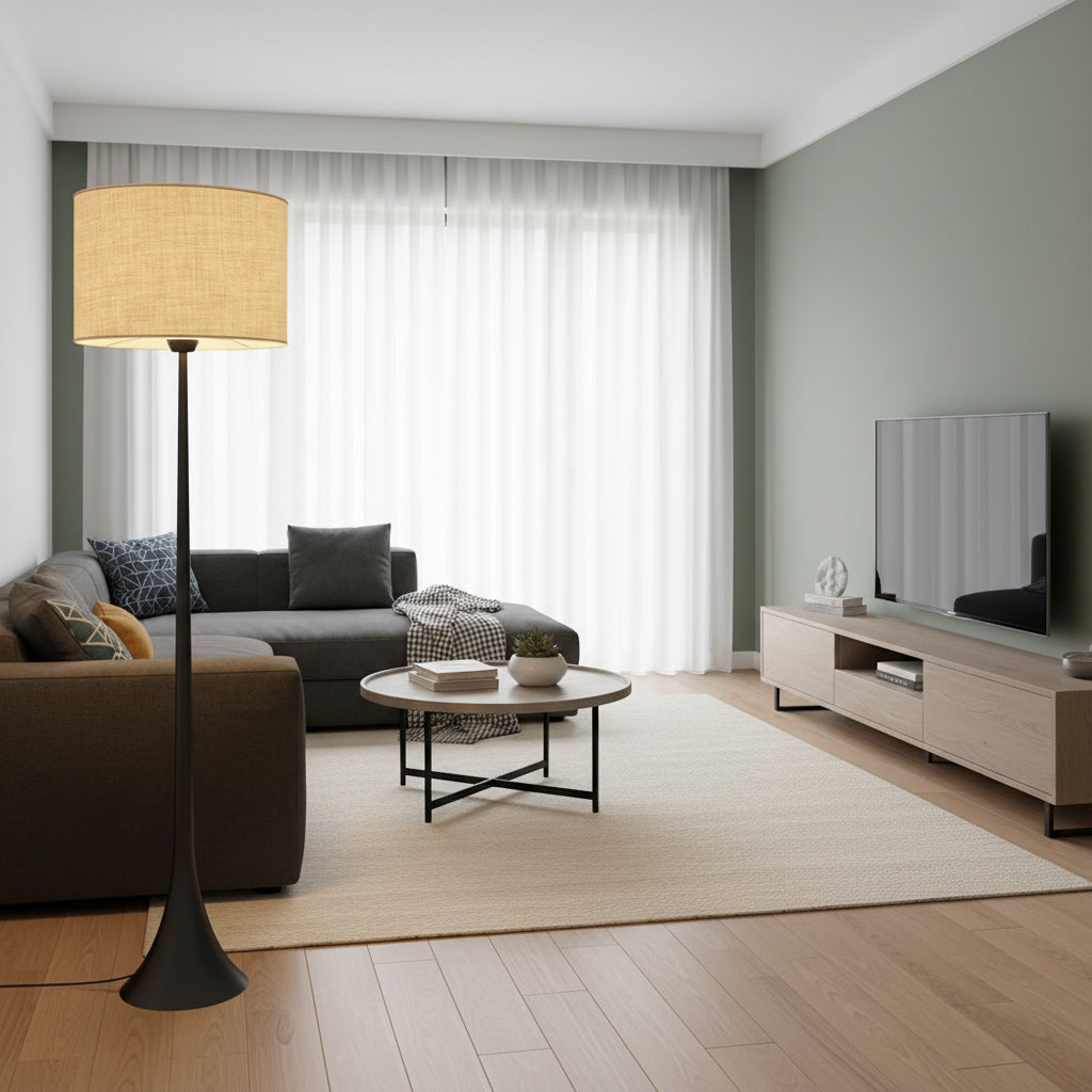 Fabric Shade Silk Floor Lamp