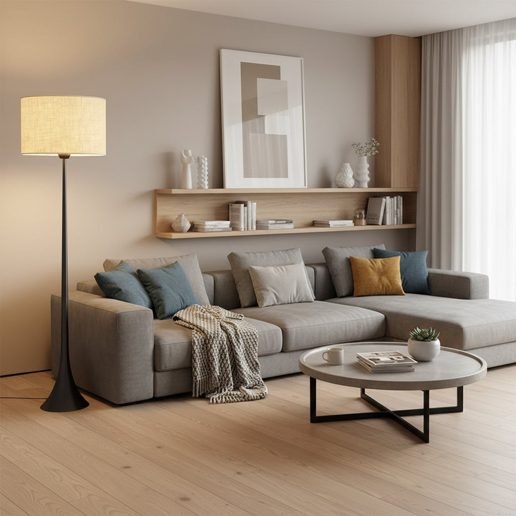 Fabric Shade Silk Floor Lamp