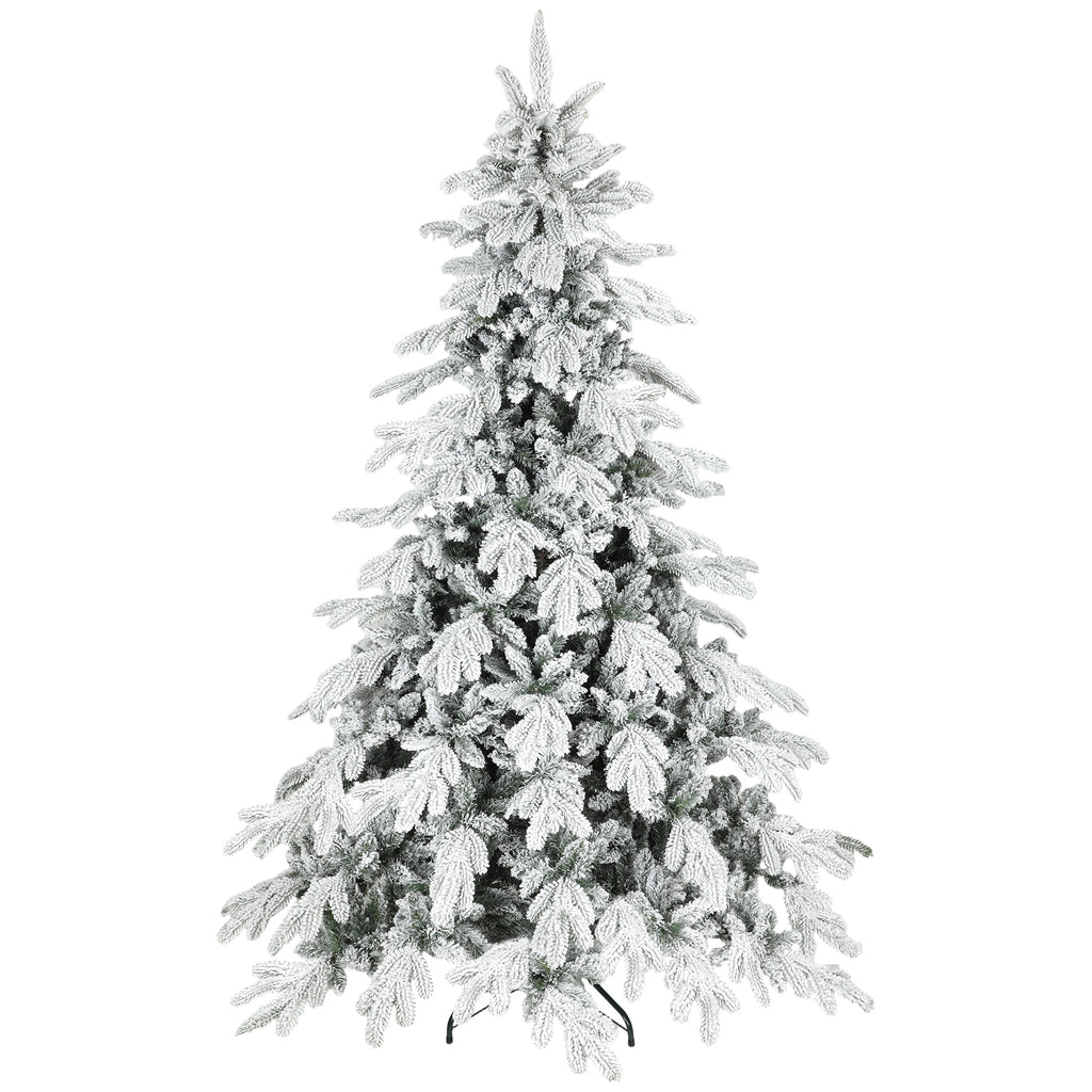 7ft Super Flocked Artificial Christmas Tree Green and White