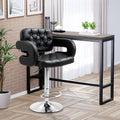 PU Leather Swivel Bar Stool with Backrest and Footrest