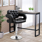 PU Leather Swivel Bar Stool with Backrest and Footrest