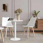 Small Round Bistro Dining Table with Steel Base