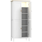 Tall Pantry Cupboard with Motion Sensor LED Light White