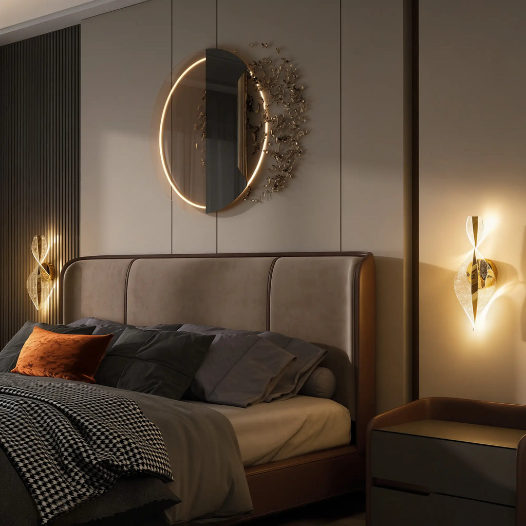 Modern LED Spiral Sconce Wall Light Set of 2 with Adjustable Colour Temperature