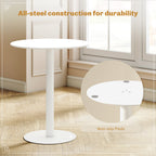 Small Round Bistro Dining Table with Steel Base