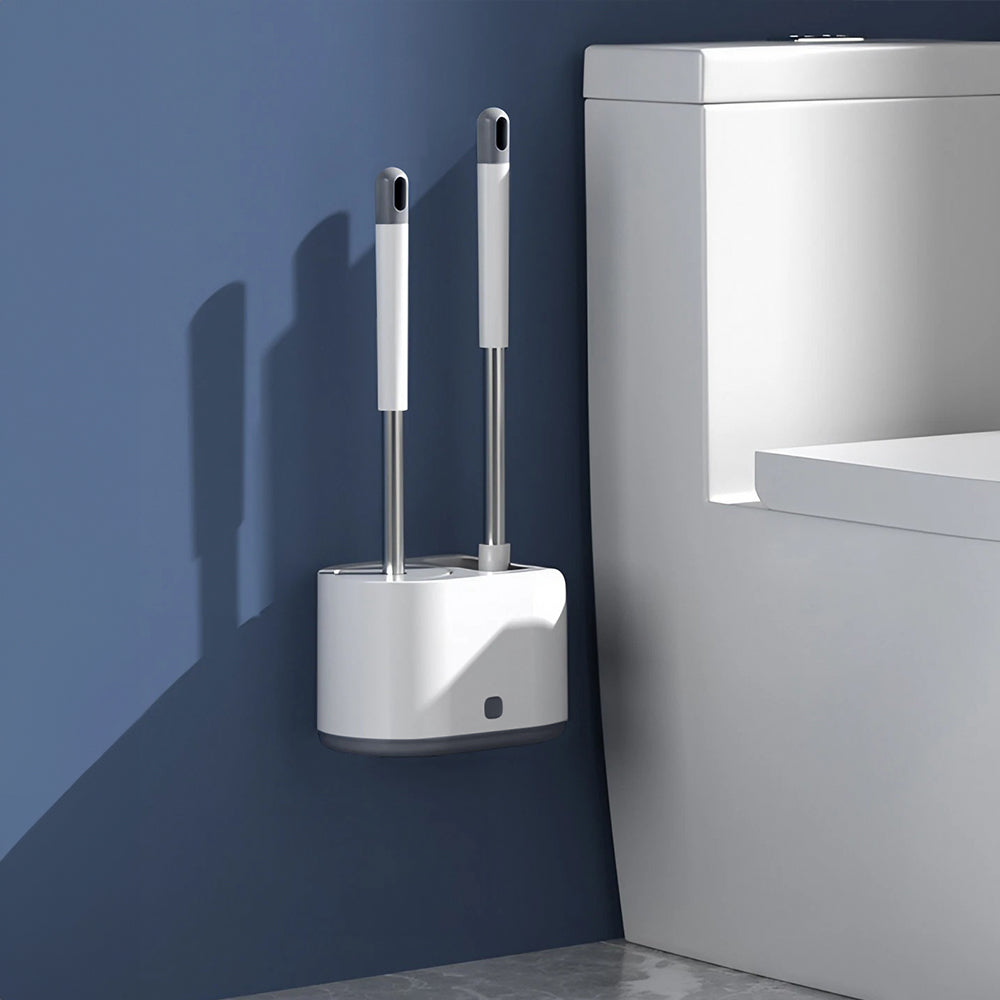 Silicone and Nylon Toilet Brush Set with Holder