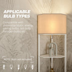 Corner Design Floor Lamp with Shelves and Pull Chain Switch