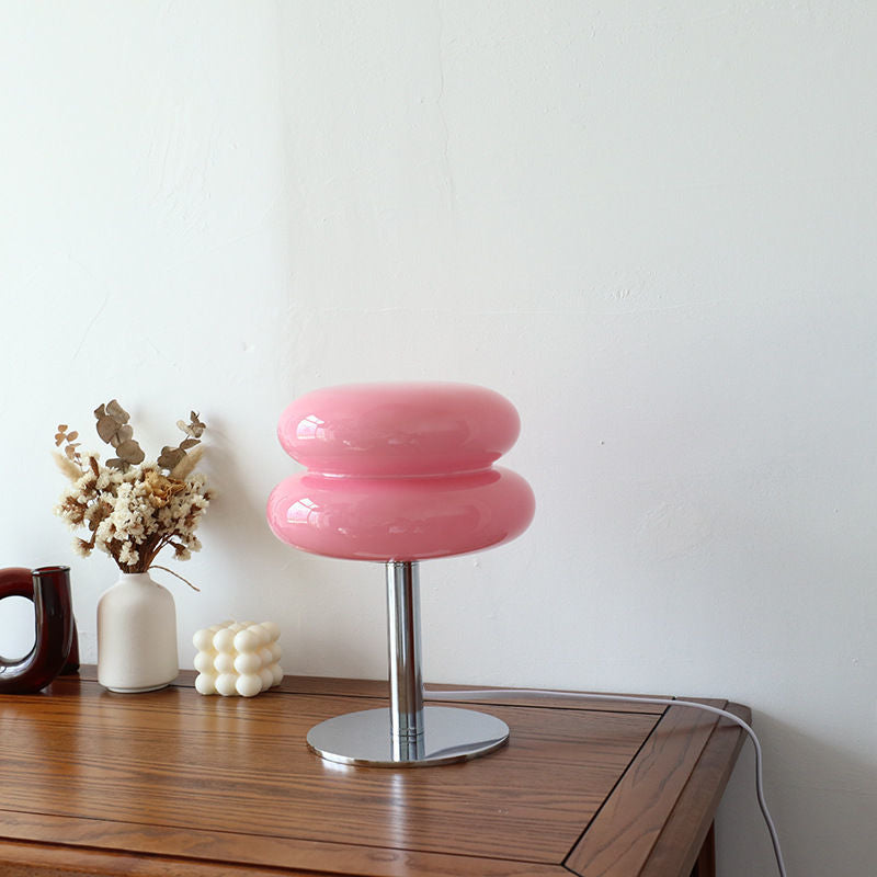 Italian Designer Glass Table Lamp with Retro Accent Glow