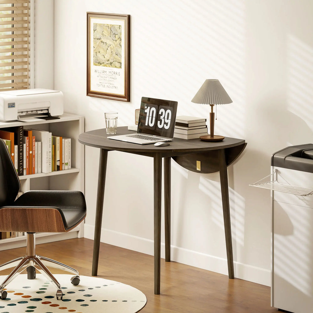 Round Drop Leaf Folding Dining Table for Four