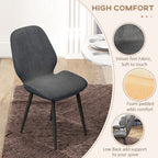 Velvet Dining Chairs Set of 2 with Steel Legs