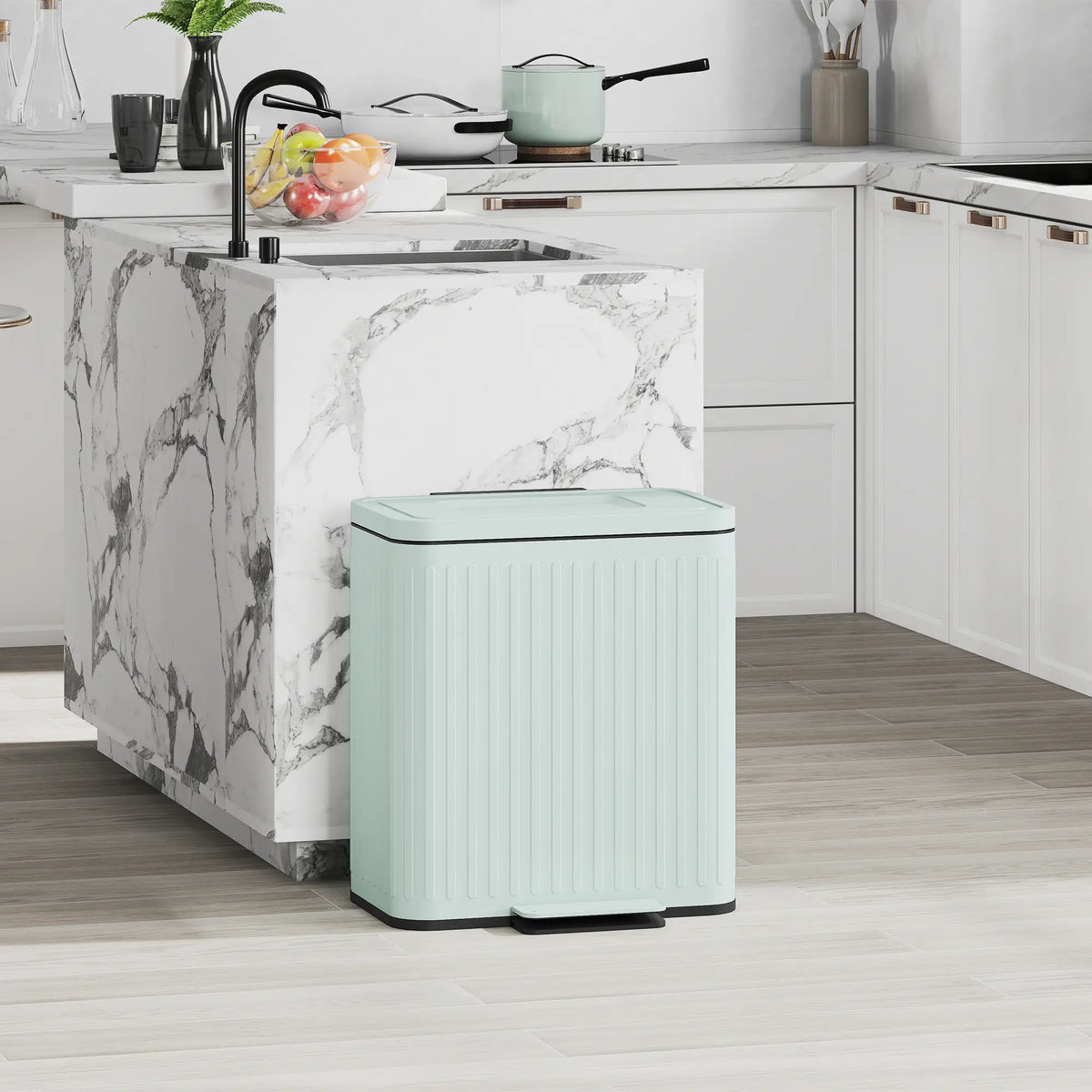 Dual Compartment Pedal Bin with Soft-Close Lid