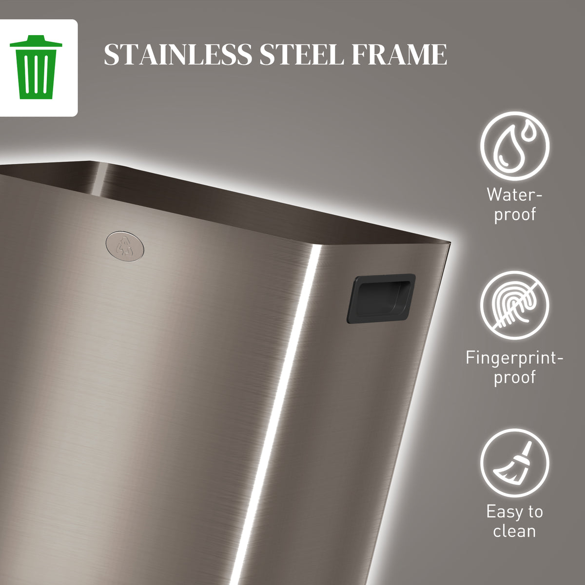 Dual Compartment Recycling Bin with Deodoriser Holders