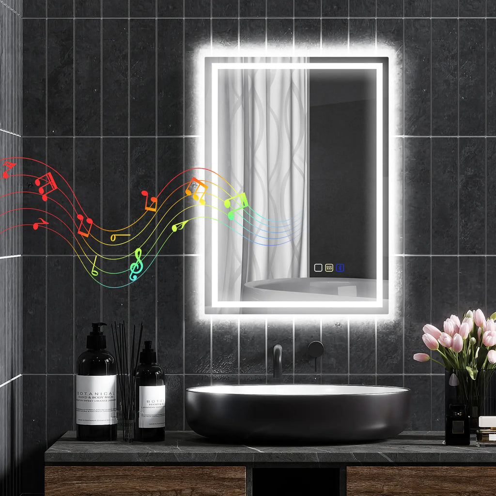 Bluetooth LED Anti-Fog Bathroom Mirror with Demister Pad