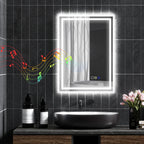 Bluetooth LED Anti-Fog Bathroom Mirror with Demister Pad