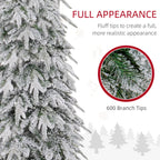 6ft Pencil Snow Flocked Christmas Tree with Downswept Branches