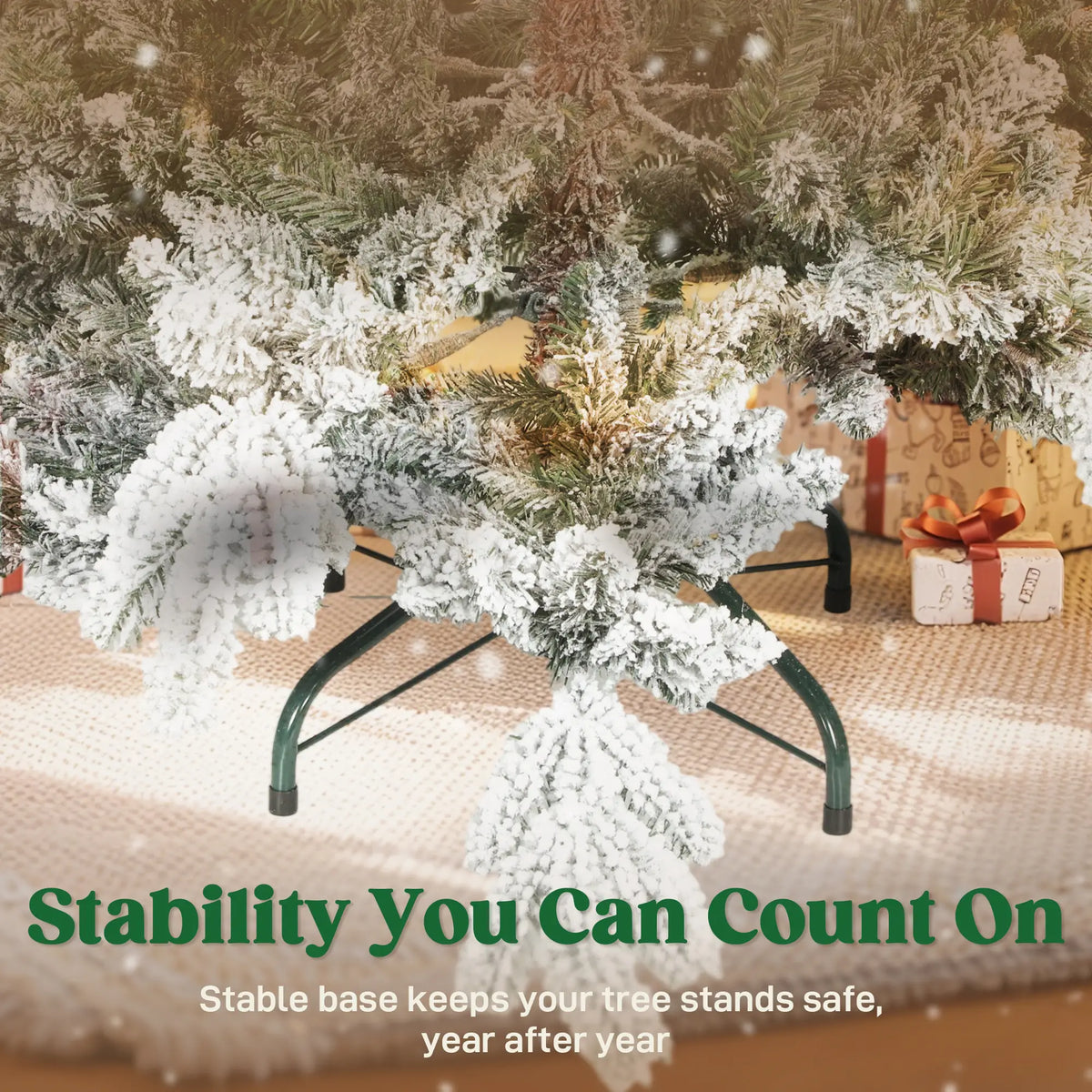 7ft Super Flocked Artificial Christmas Tree Green and White