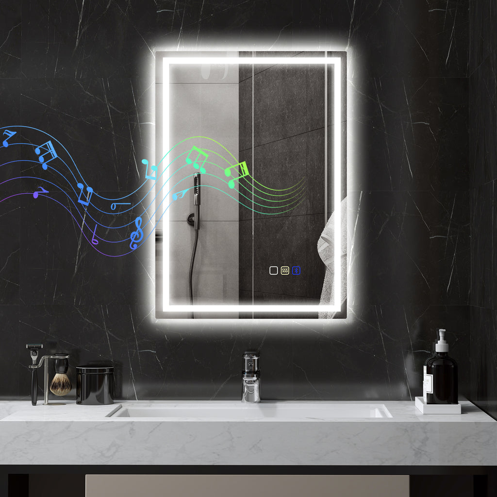 Bluetooth LED Anti-Fog Bathroom Mirror with Demister Pad