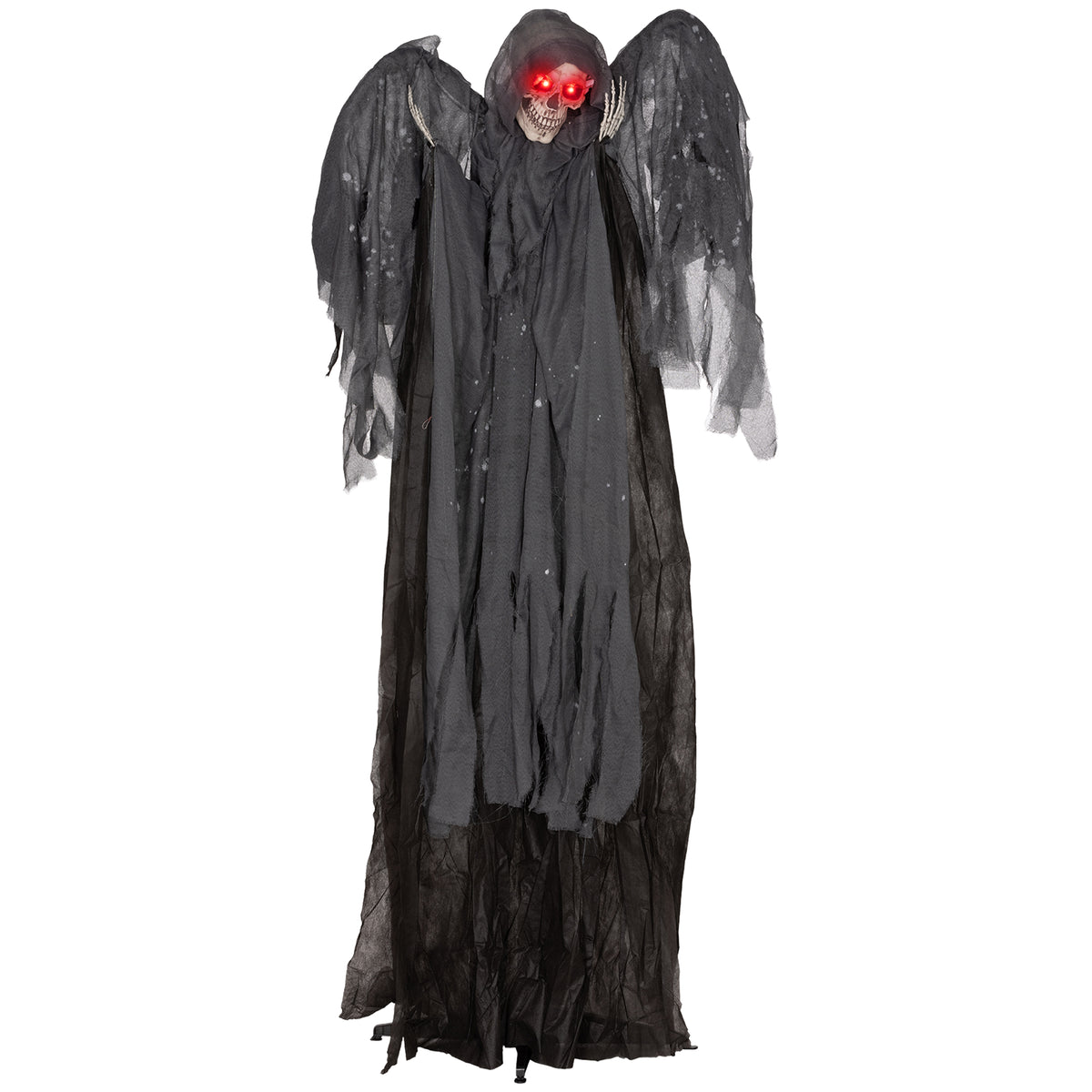 Grey Winged Grim Reaper Animatronic Halloween Decoration