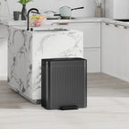 Dual Compartment Pedal Bin with Soft-Close Lid - Black