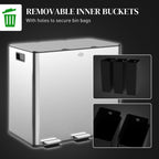 Triple Compartment Pedal Bin with Soft-Close Lid