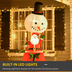 8ft Light-Up Inflatable Santa on Hot Air Balloon Christmas Decoration Red