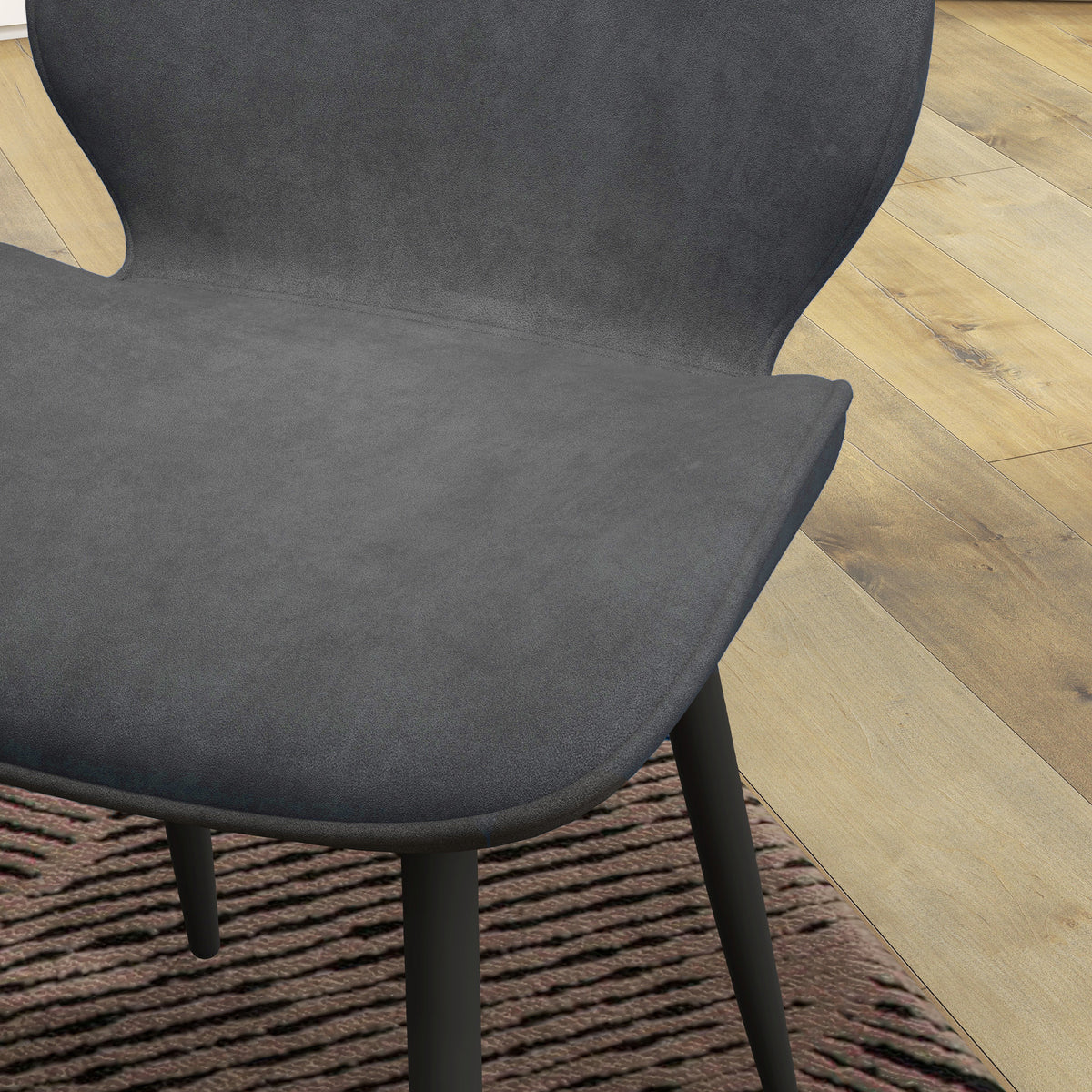 Velvet Dining Chairs Set of 2 with Steel Legs