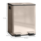 Dual Compartment Recycling Bin with Deodoriser Holders