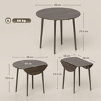 Round Drop Leaf Folding Dining Table for Four