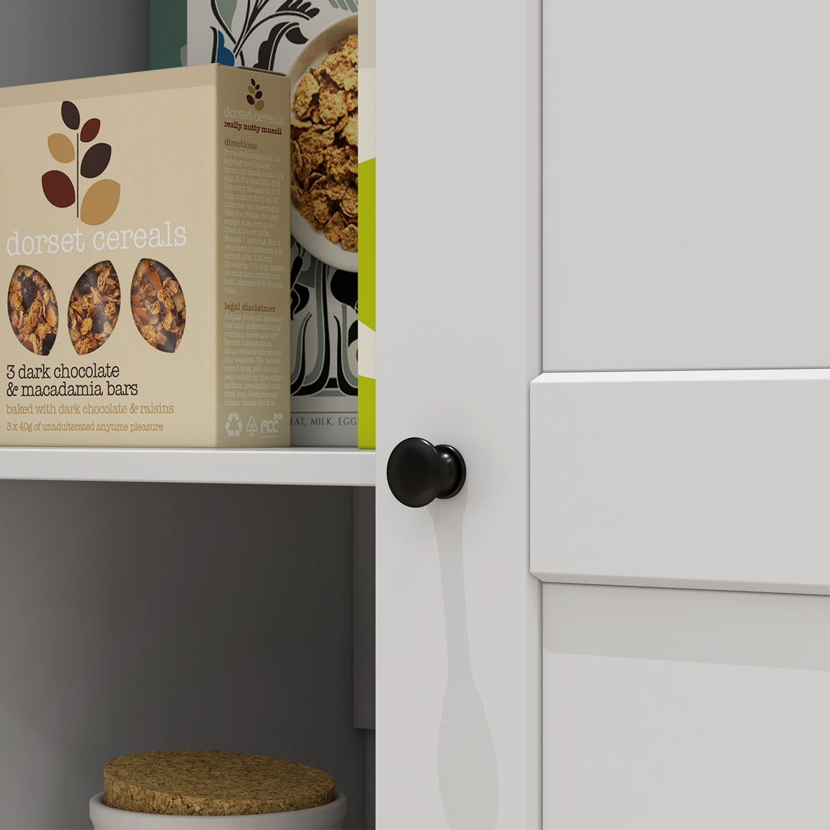 Tall Storage Cabinet with Two Doors and Adjustable Shelves White