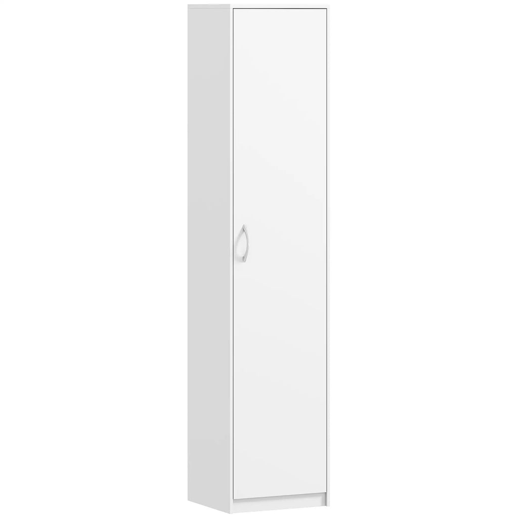 Slim Five-Tier Pantry Storage Cabinet with Soft-Close Hinges White