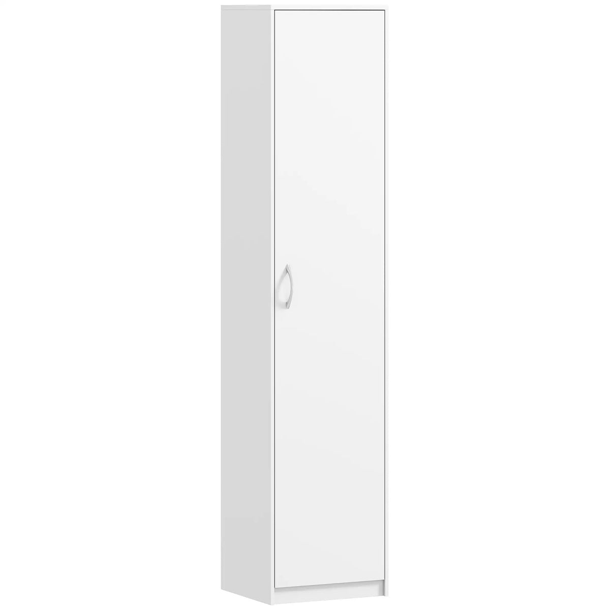 Slim Five-Tier Pantry Storage Cabinet with Soft-Close Hinges White