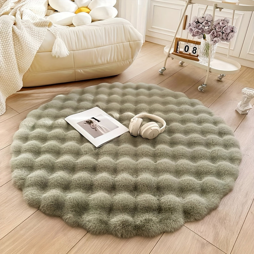 Cloud Comfort Round Bubble Rug with Soft Fluffy Texture