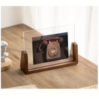 U-Shaped Acrylic and Wood Photo Frame for Minimalist Display