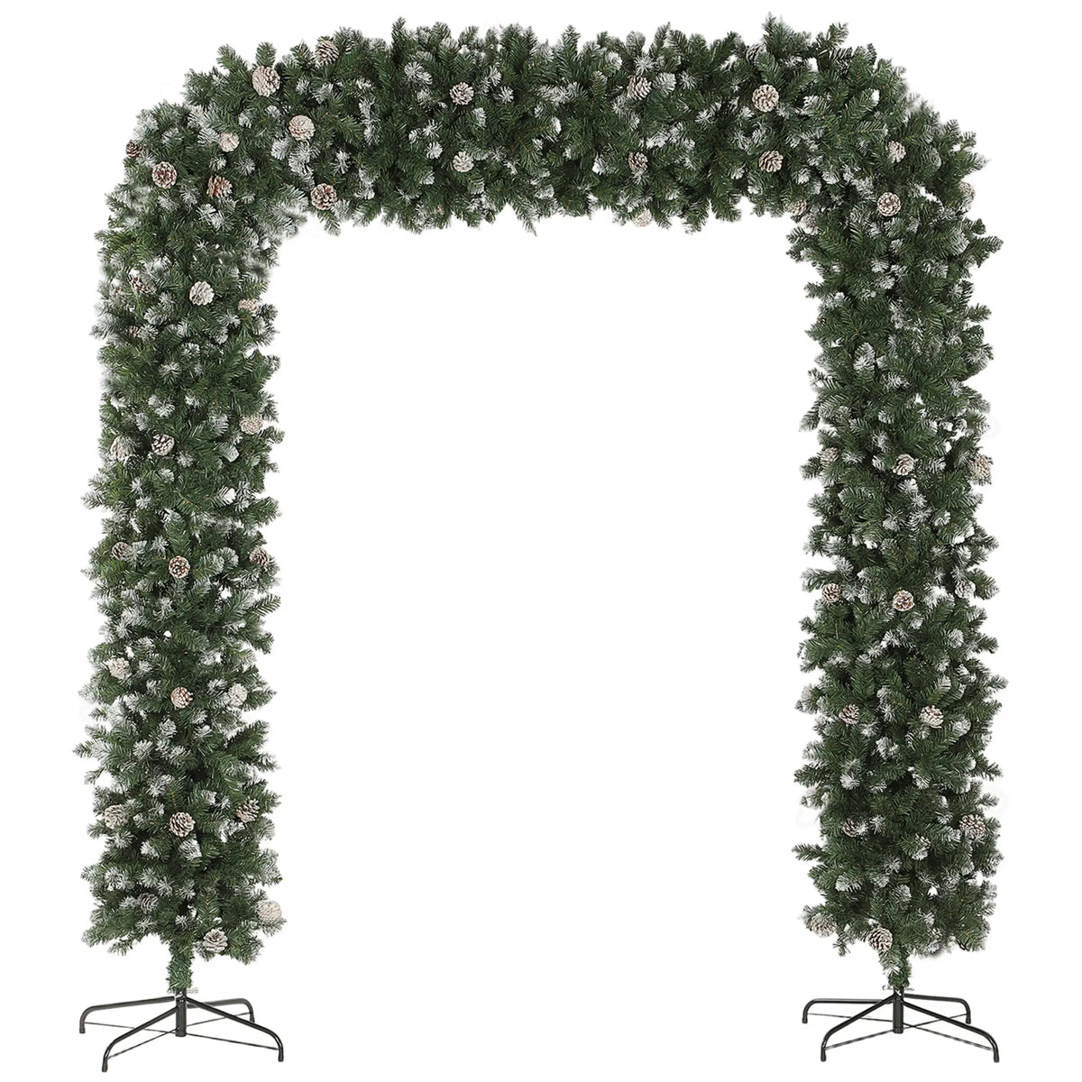 8.2ft Snow Frosted Christmas Tree Arch for Doorways Green