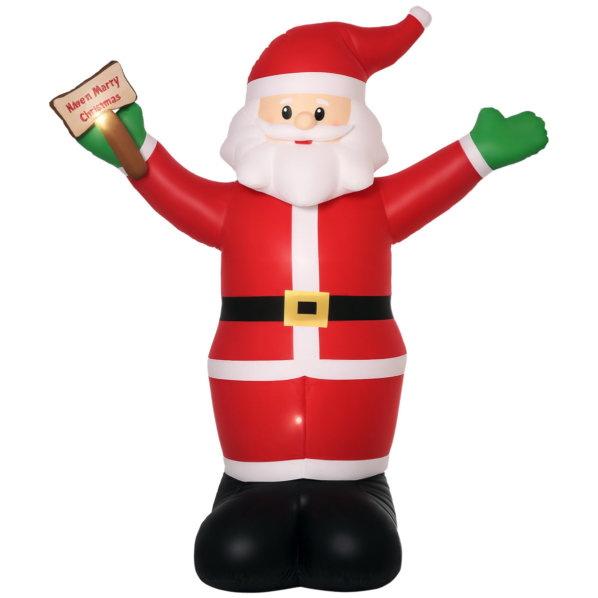8ft Light-Up Inflatable Santa Claus with Blessings Sign Red