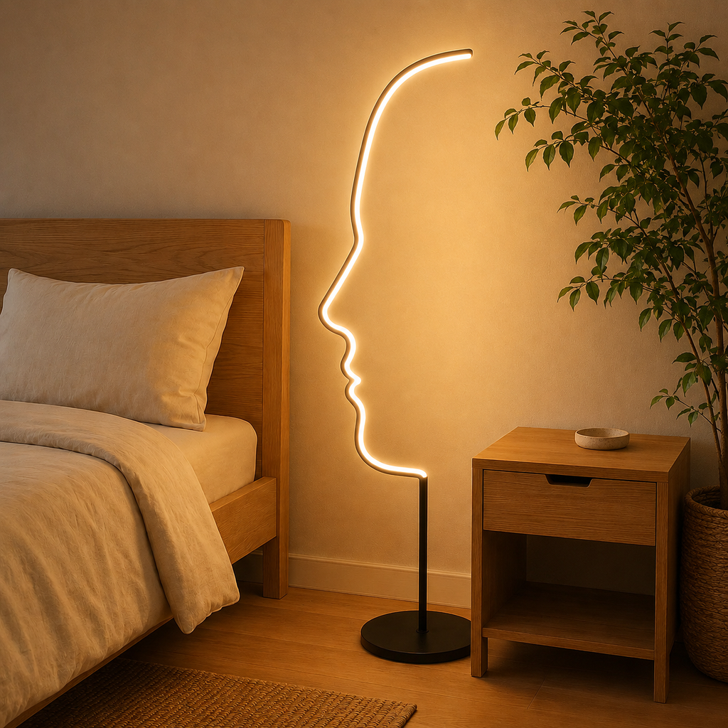 Abstract Face Floor Lamp