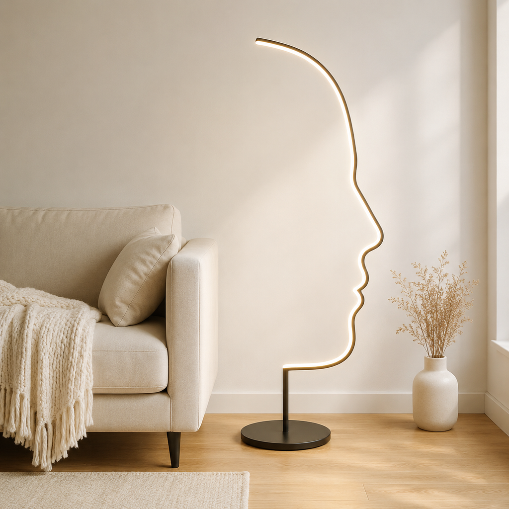 Abstract Face Floor Lamp